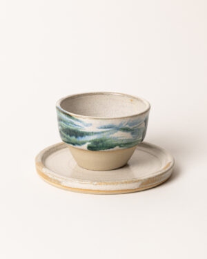 Keramický pohár cup Lungo na kávu s podšálkou